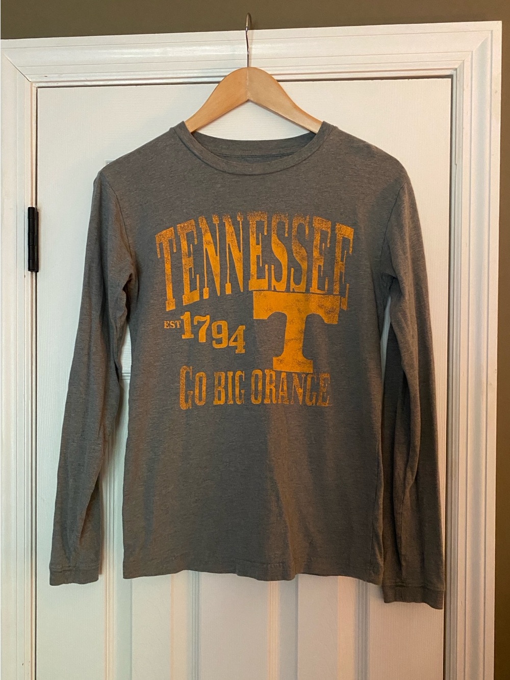 Tennessee 'Go Big Orange' Long Sleeve T-Shirt - Gray/Orange - size S (women’s)